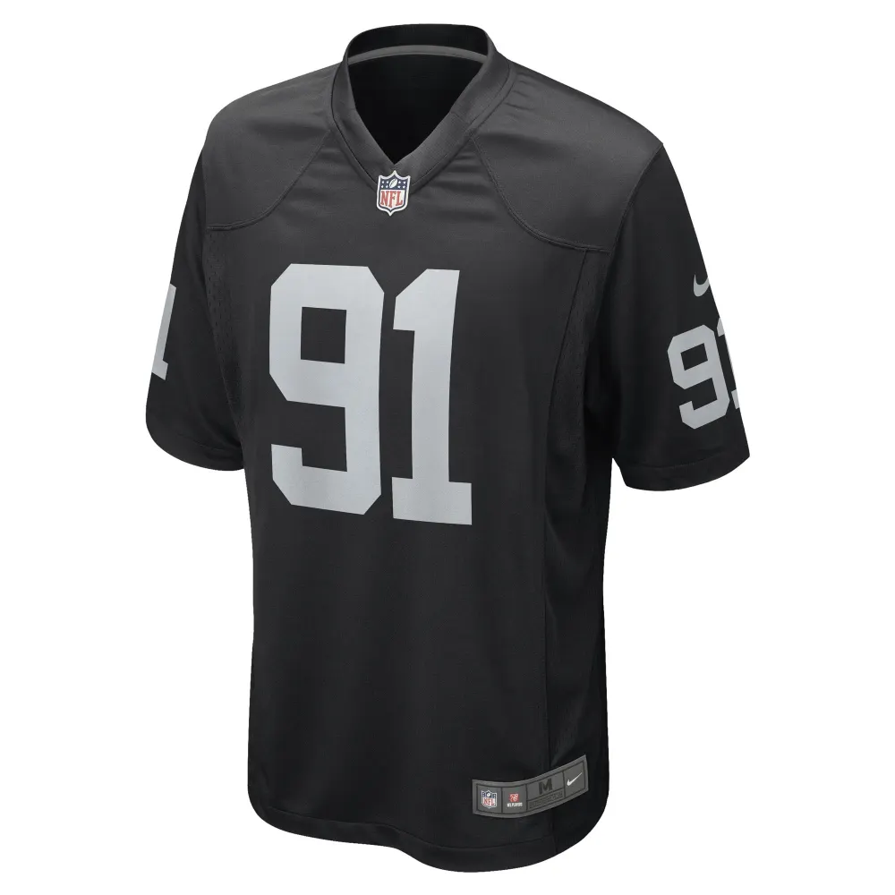 Men's Las Vegas Raiders Bilal Nichols Black Game Player Jersey