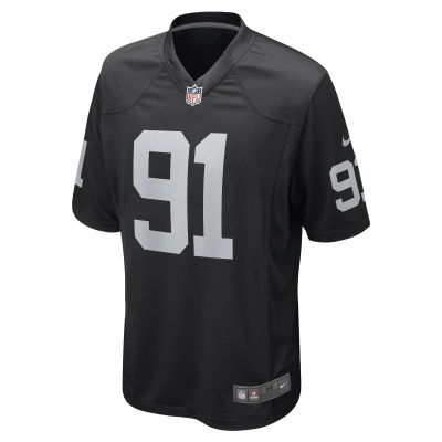 Men's Las Vegas Raiders Bilal Nichols Black Game Player Jersey 02