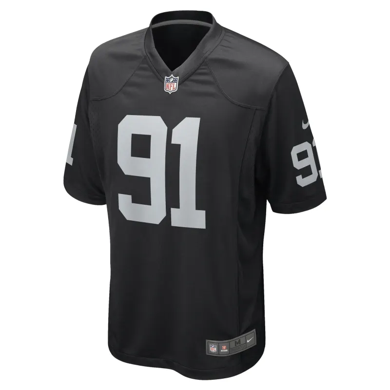 Men's Las Vegas Raiders Bilal Nichols Black Game Player Jersey