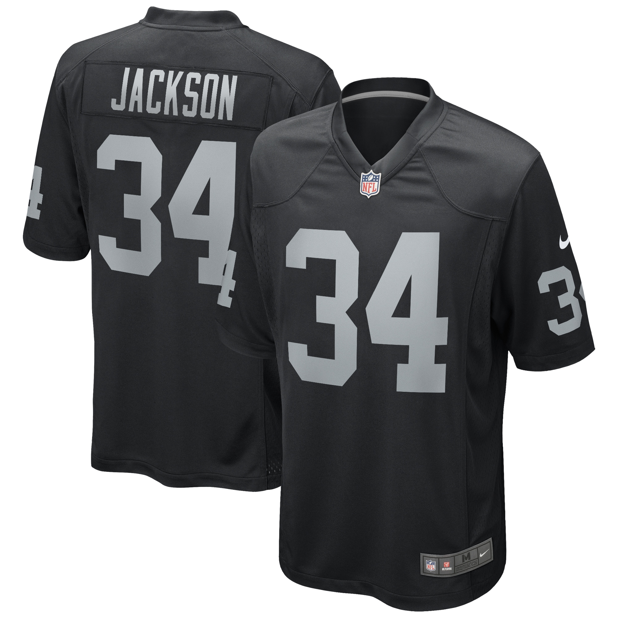 Men's Las Vegas Raiders Bo Jackson Black Game Retired Player Jersey