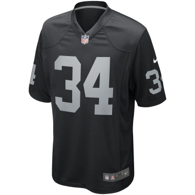 Men's Las Vegas Raiders Bo Jackson Black Game Retired Player Jersey 02