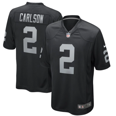 Men's Las Vegas Raiders Daniel Carlson Black Game Player Jersey 01