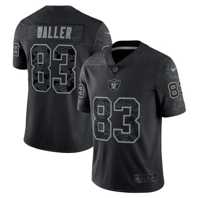 Men's Las Vegas Raiders Darren Waller Black RFLCTV Limited Jersey 01