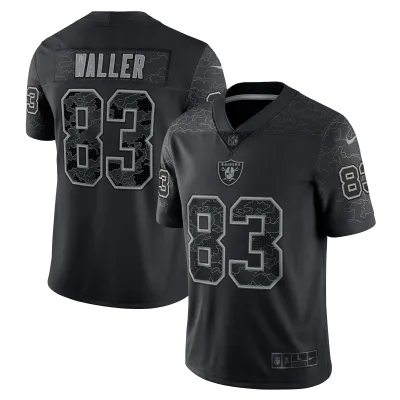 Men's Las Vegas Raiders Darren Waller Black RFLCTV Limited Jersey 01