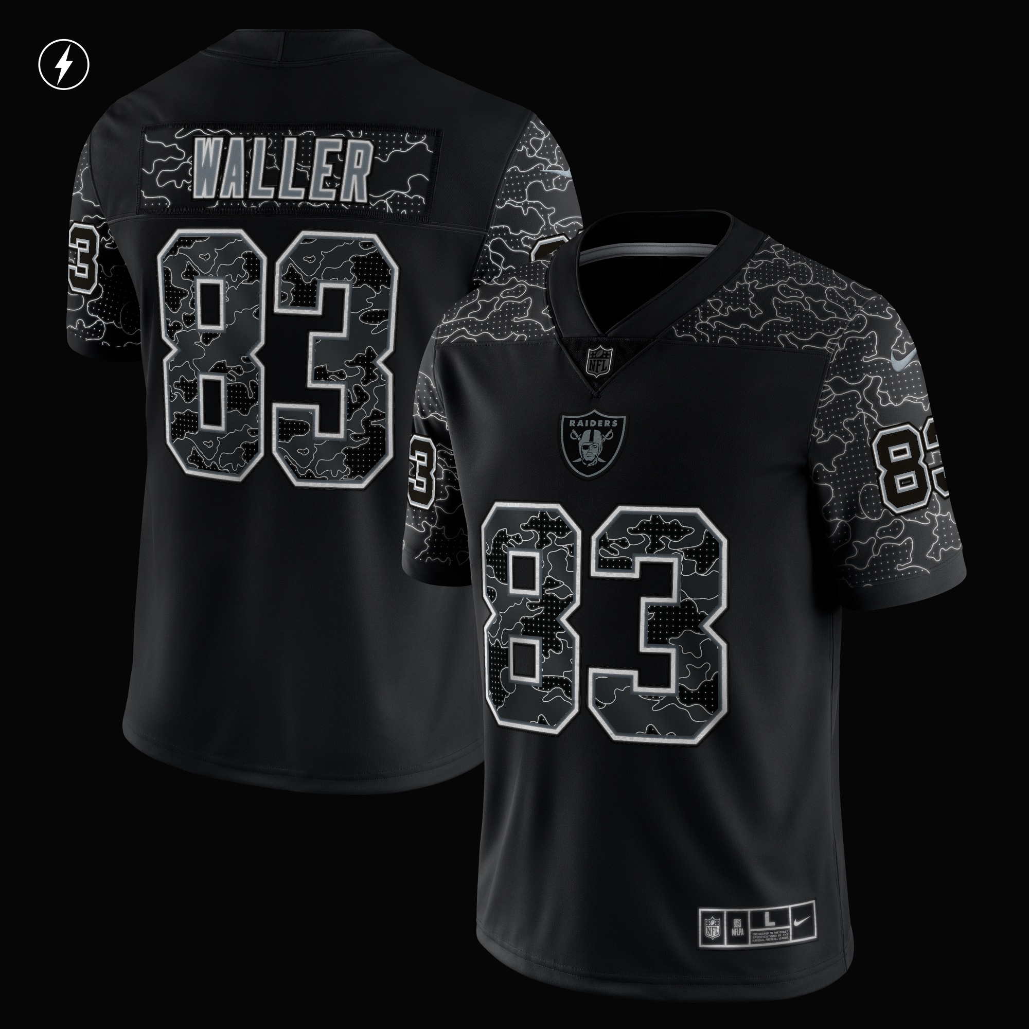 Men's Las Vegas Raiders Darren Waller Black RFLCTV Limited Jersey