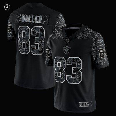 Men's Las Vegas Raiders Darren Waller Black RFLCTV Limited Jersey 02