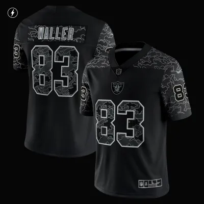 Men's Las Vegas Raiders Darren Waller Black RFLCTV Limited Jersey 02