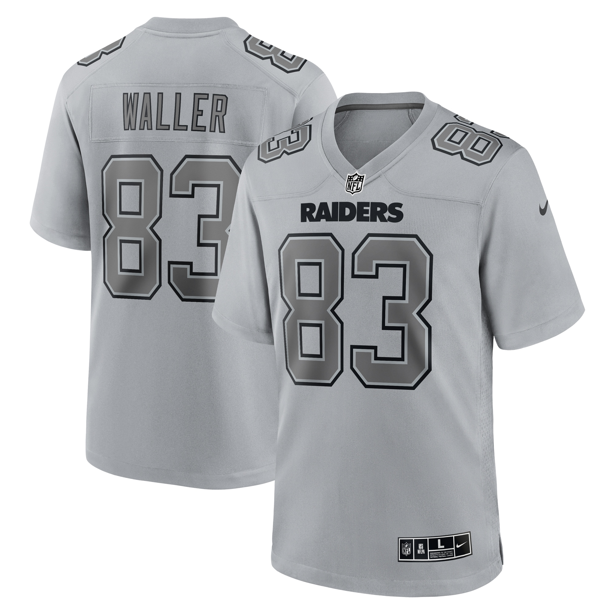 Men's Las Vegas Raiders Darren Waller Gray Atmosphere Fashion Game Jersey