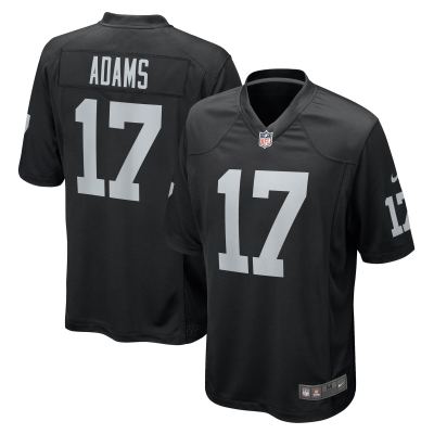 Men's Las Vegas Raiders Davante Adams Black Game Jersey 01
