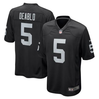 Men's Las Vegas Raiders Divine Deablo Black Player Game Jersey 01