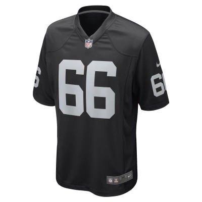 Men's Las Vegas Raiders Dylan Parham Black Game Player Jersey 02
