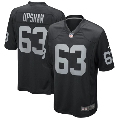 Men's Las Vegas Raiders Gene Upshaw Black Game Retired Player Jersey 01