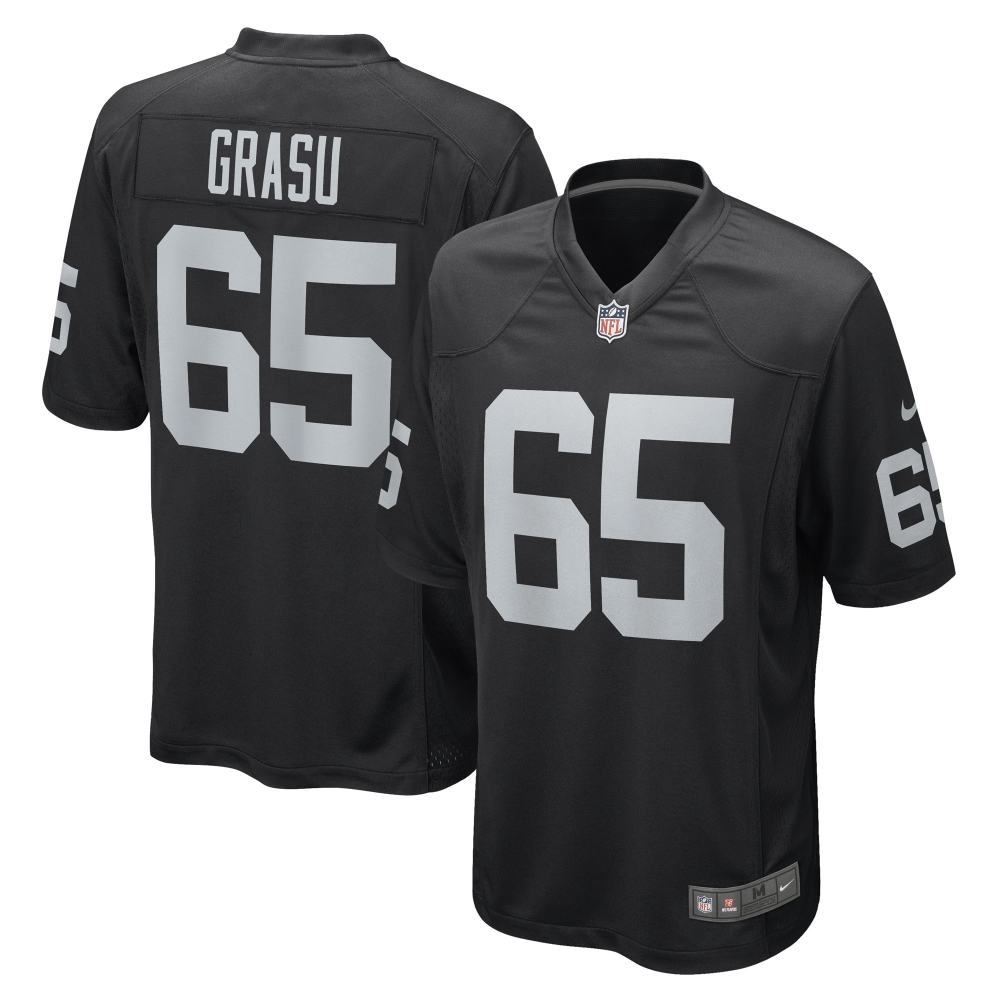 Men's Las Vegas Raiders Hroniss Grasu Black Game Player Jersey