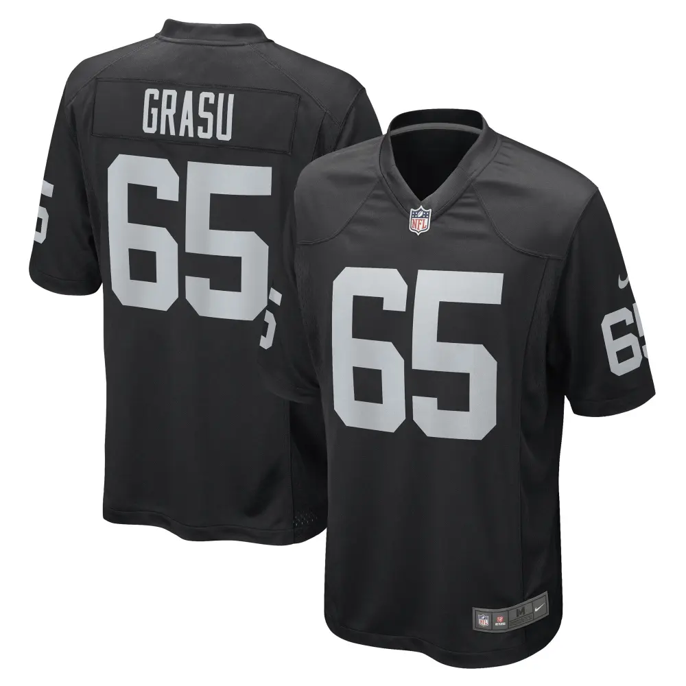 Men's Las Vegas Raiders Hroniss Grasu Black Game Player Jersey