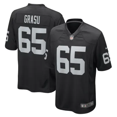 Men's Las Vegas Raiders Hroniss Grasu Black Game Player Jersey 01
