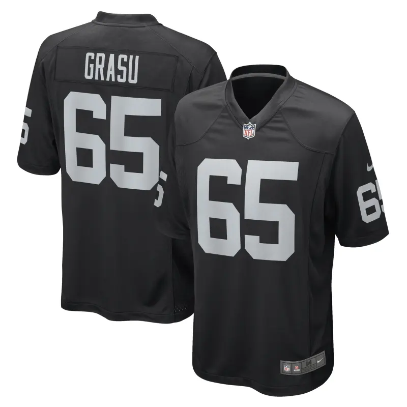 Men's Las Vegas Raiders Hroniss Grasu Black Game Player Jersey