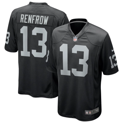 Men's Las Vegas Raiders Hunter Renfrow Black Game Player Jersey 01