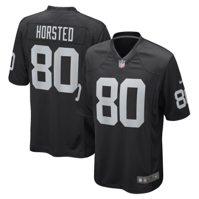 Men's Las Vegas Raiders Jesper Horsted Black Game Player Jersey 01