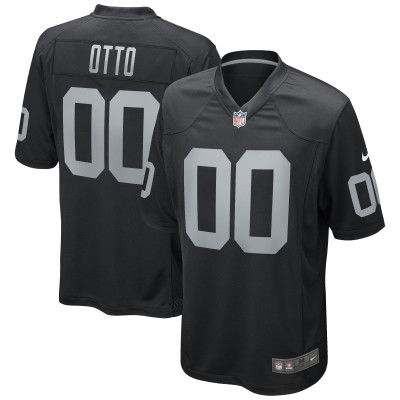 Men's Las Vegas Raiders Jim Otto Black Game Retired Player Jersey 01