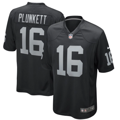Men's Las Vegas Raiders Jim Plunkett Black Game Retired Player Jersey 01