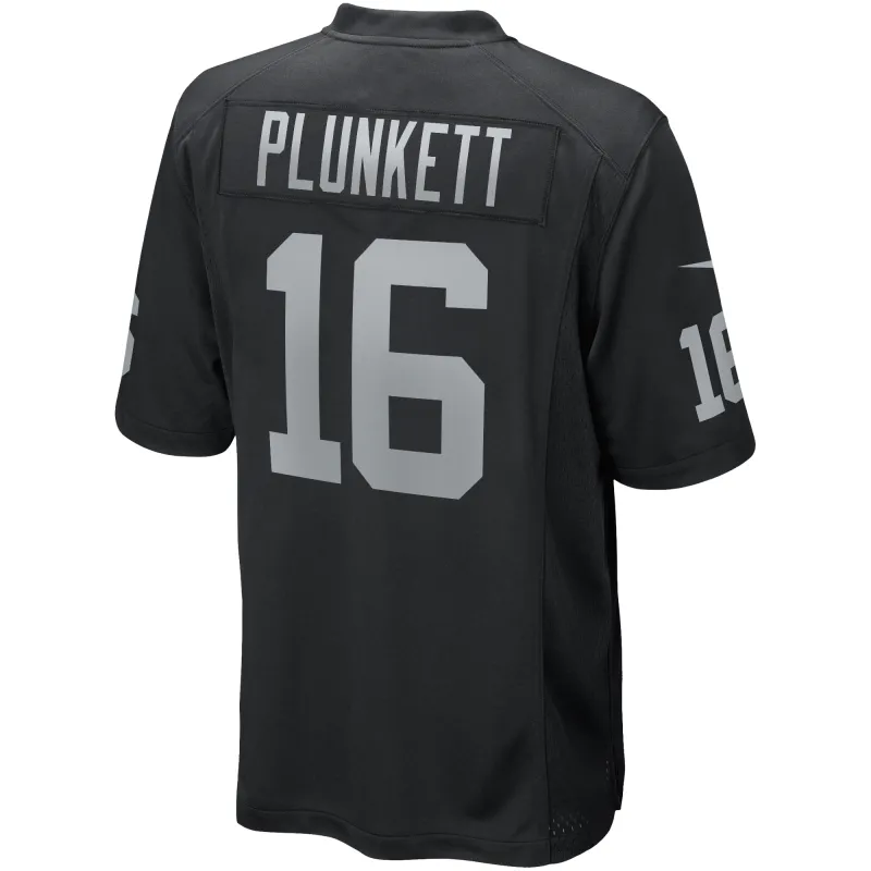 Men's Las Vegas Raiders Jim Plunkett Black Game Retired Player Jersey