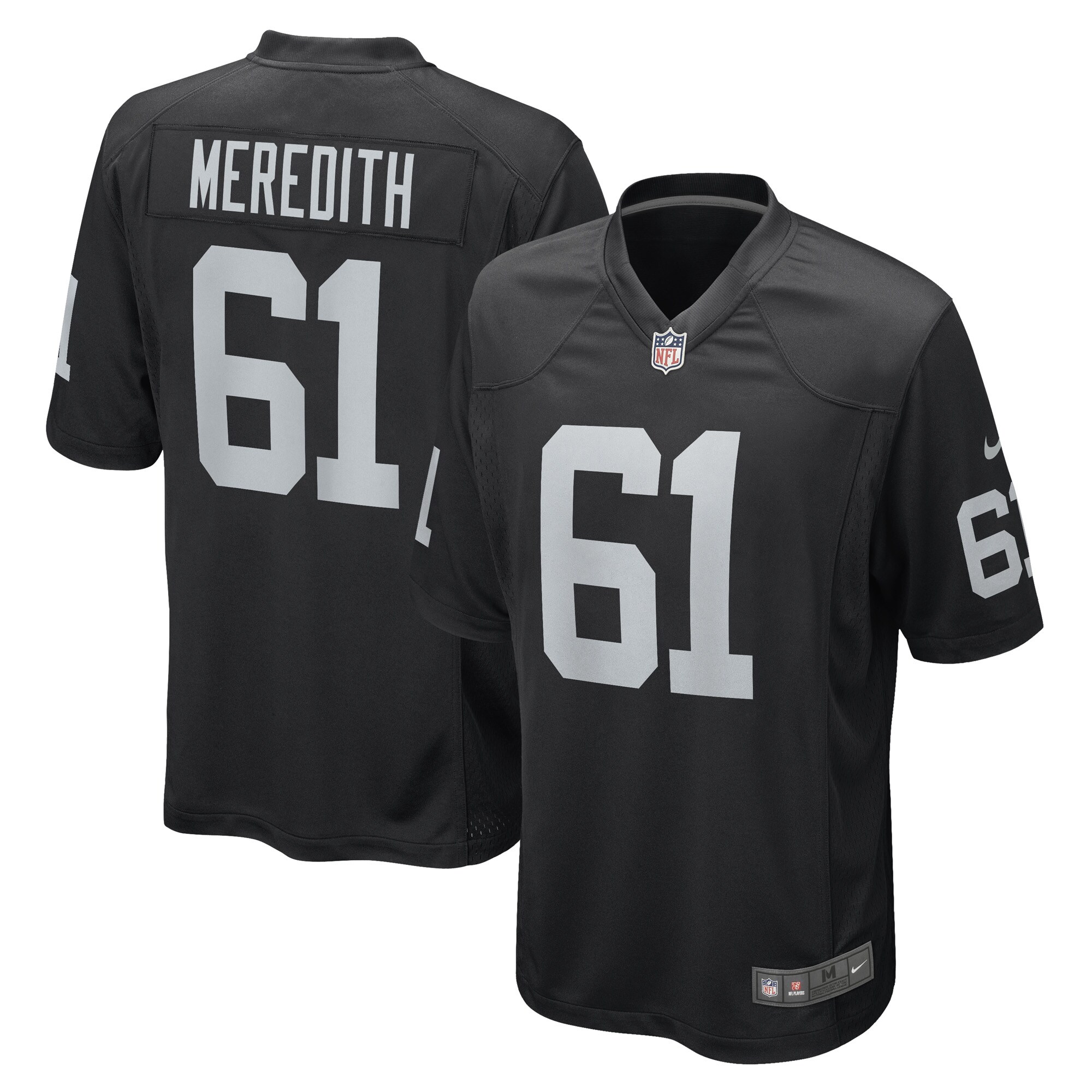 Men's Las Vegas Raiders Jordan Meredith Black Game Player Jersey