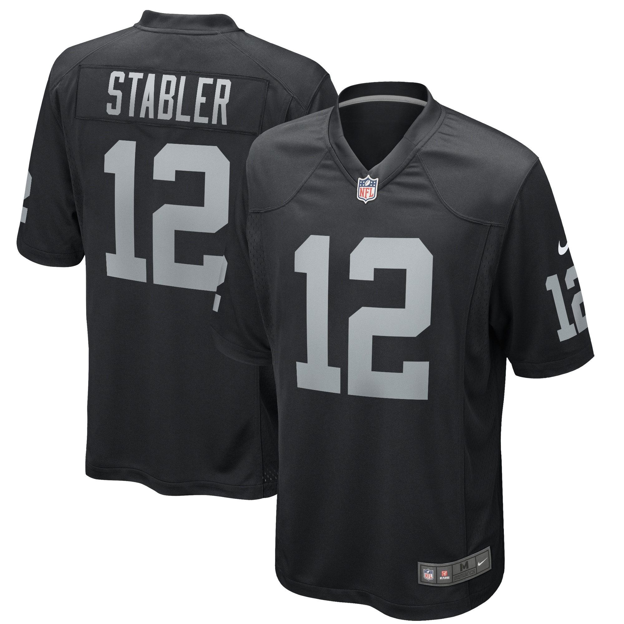 Men's Las Vegas Raiders Ken Stabler Black Game Retired Player Jersey