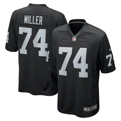Men's Las Vegas Raiders Kolton Miller Black Game Jersey 01