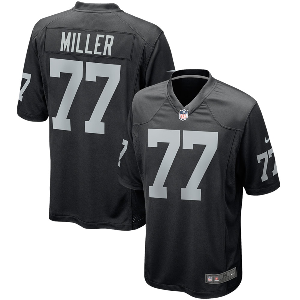 Men's Las Vegas Raiders Kolton Miller Black Game Player Jersey