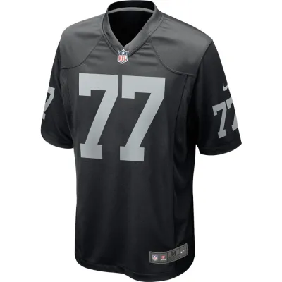Men's Las Vegas Raiders Kolton Miller Black Game Player Jersey 02
