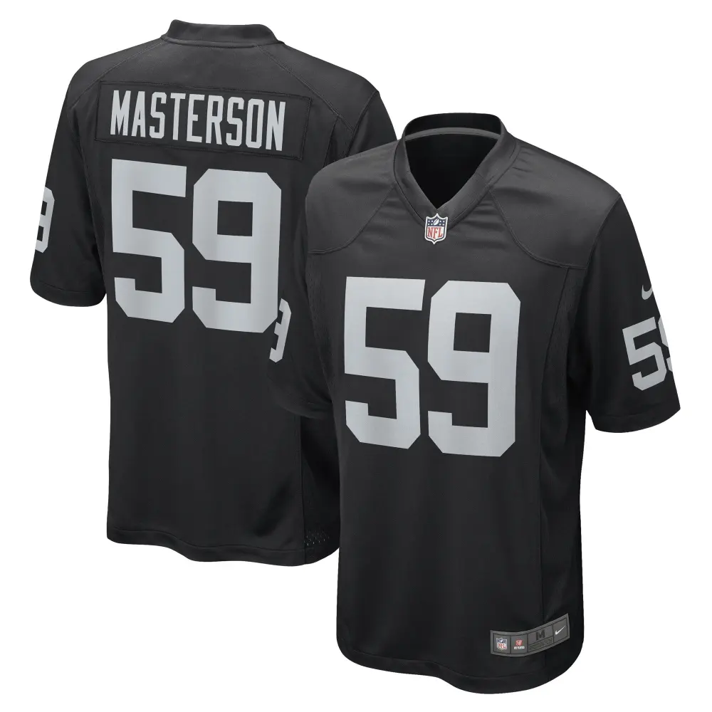 Men's Las Vegas Raiders Luke Masterson Black Game Player Jersey
