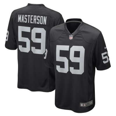 Men's Las Vegas Raiders Luke Masterson Black Game Player Jersey 01