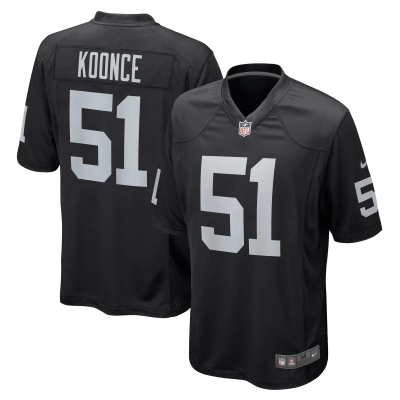 Men's Las Vegas Raiders Malcolm Koonce Black Game Jersey 01