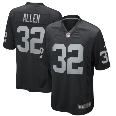 Men's Las Vegas Raiders Marcus Allen Black Game Retired Player Jersey 01