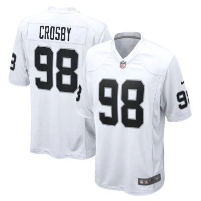 Men's Las Vegas Raiders Maxx Crosby White Game Jersey 01