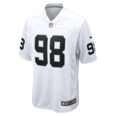 Men's Las Vegas Raiders Maxx Crosby White Game Jersey 02