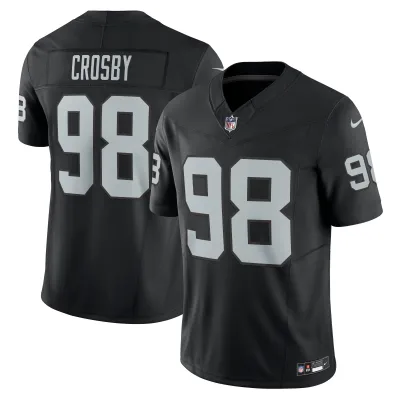 Men's Las Vegas Raiders Maxx Crosby Black Vapor F.U.S.E. Limited Jersey 01