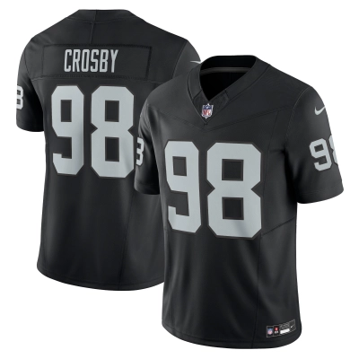Men's Las Vegas Raiders Maxx Crosby Black Vapor F.U.S.E. Limited Jersey 01