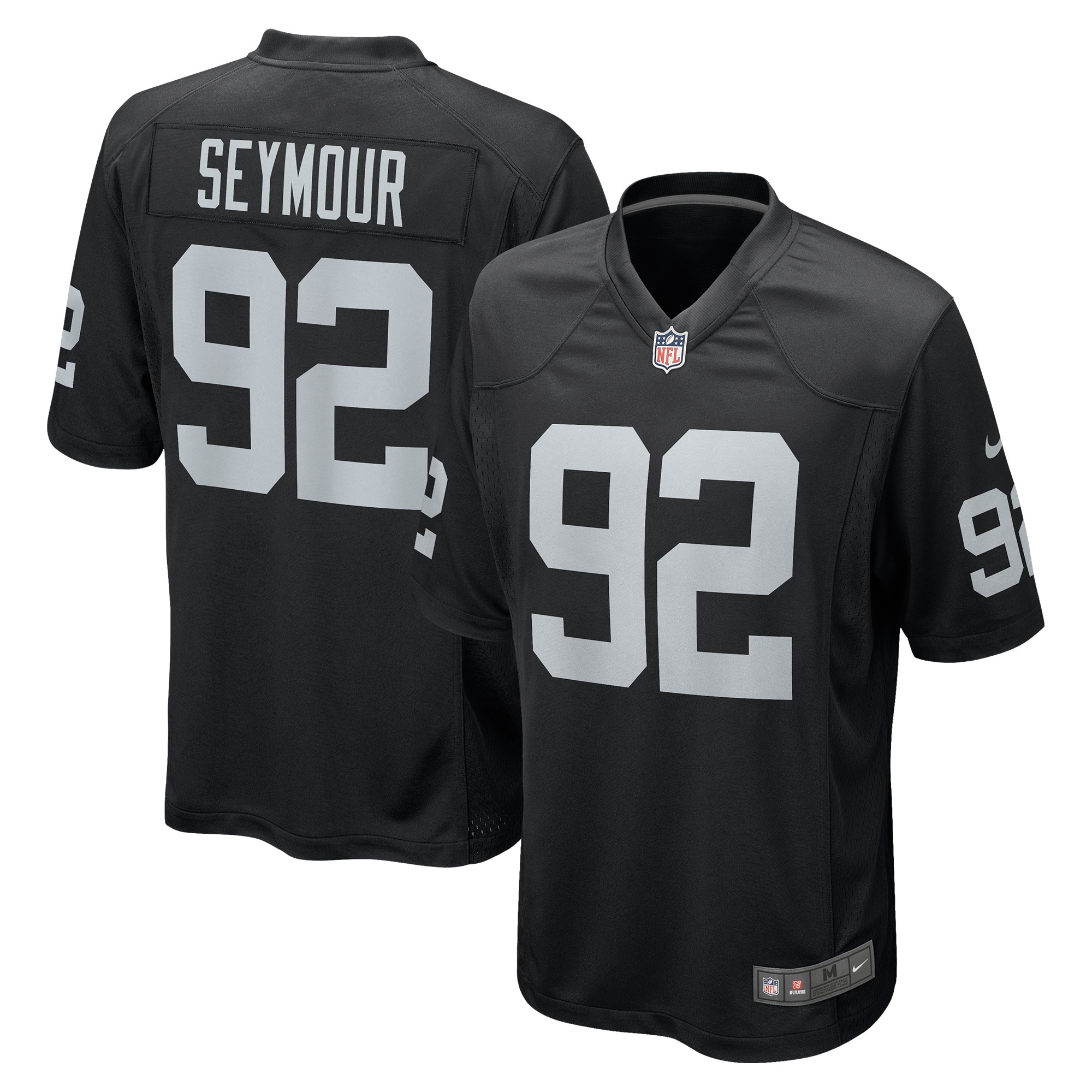 Men's Las Vegas Raiders Richard Seymour Black Retired Player Game Jersey