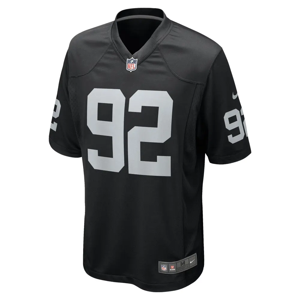 Men's Las Vegas Raiders Richard Seymour Black Retired Player Game Jersey