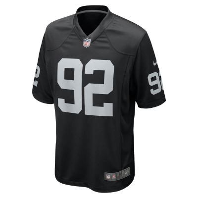 Men's Las Vegas Raiders Richard Seymour Black Retired Player Game Jersey 02