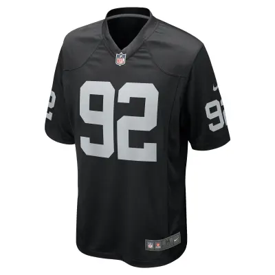 Men's Las Vegas Raiders Richard Seymour Black Retired Player Game Jersey 02