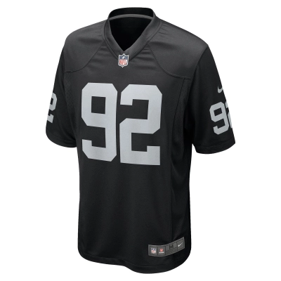 Men's Las Vegas Raiders Richard Seymour Black Retired Player Game Jersey 02