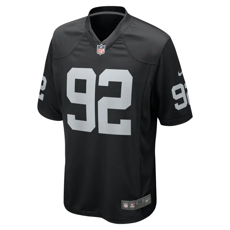 Men's Las Vegas Raiders Richard Seymour Black Retired Player Game Jersey