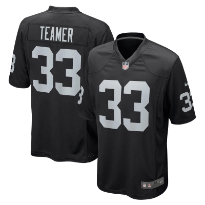 Men's Las Vegas Raiders Roderic Teamer Black Game Jersey 01