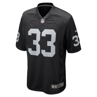 Men's Las Vegas Raiders Roderic Teamer Black Game Jersey 02