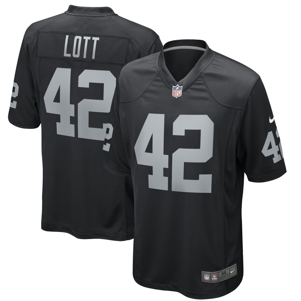 Men's Las Vegas Raiders Ronnie Lott Black Game Retired Player Jersey