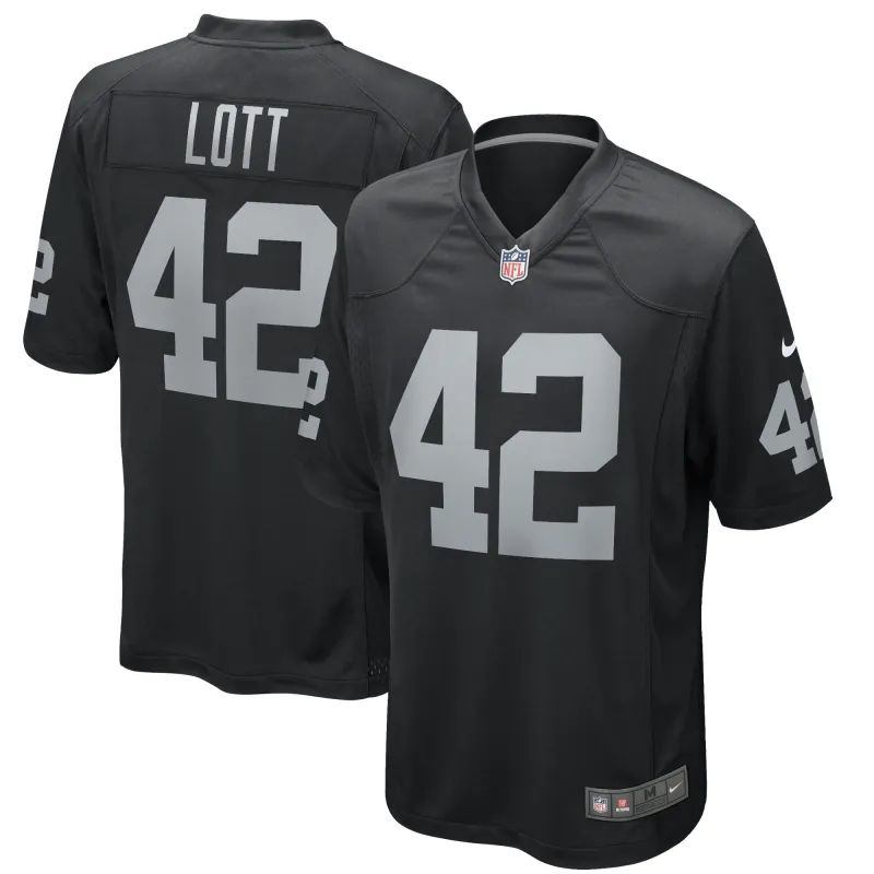 Men's Las Vegas Raiders Ronnie Lott Black Game Retired Player Jersey