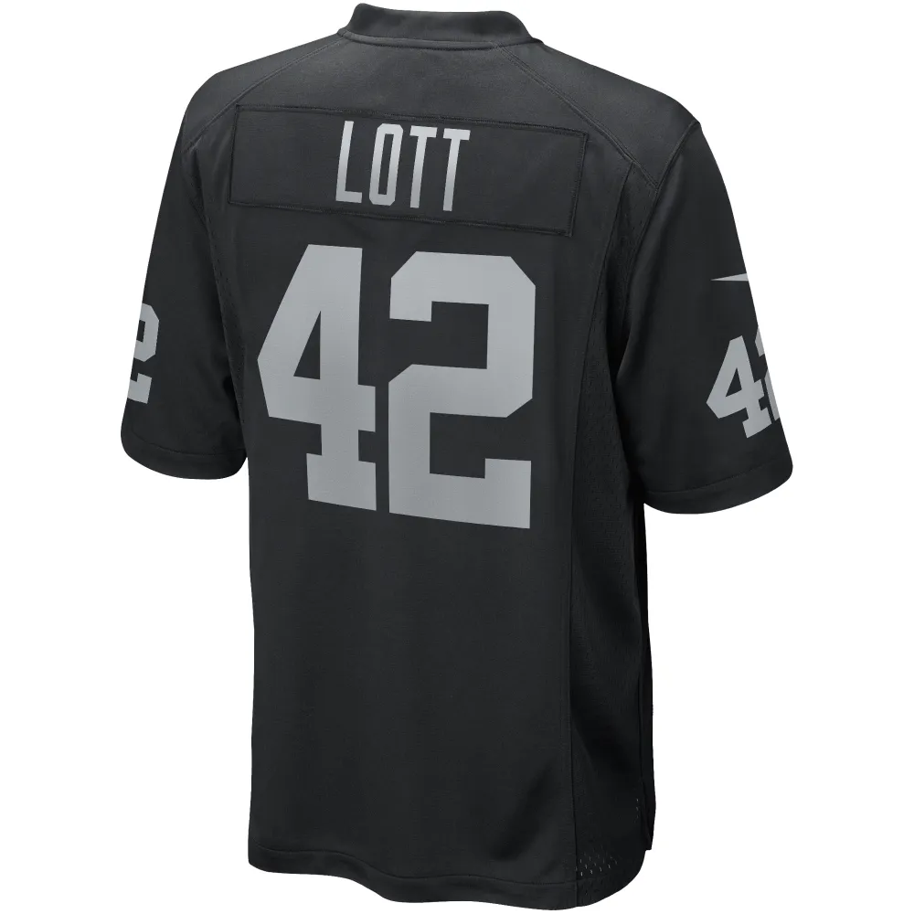 Men's Las Vegas Raiders Ronnie Lott Black Game Retired Player Jersey