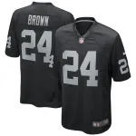 Men's Las Vegas Raiders Willie Brown Black Game Retired Player Jersey